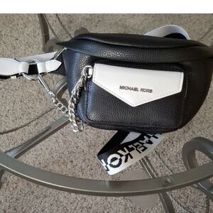 Michael Kors Black and White Belt Bag